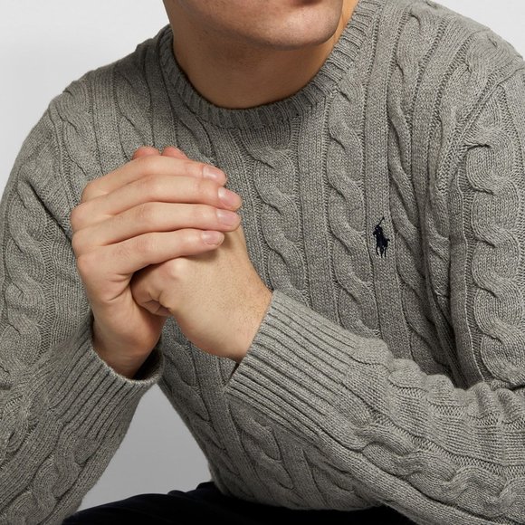 Polo Ralph Lauren Other - Polo Ralph Lauren Cable-Knit Cotton Sweater. Blue Pony. Grey. Size 2XLT